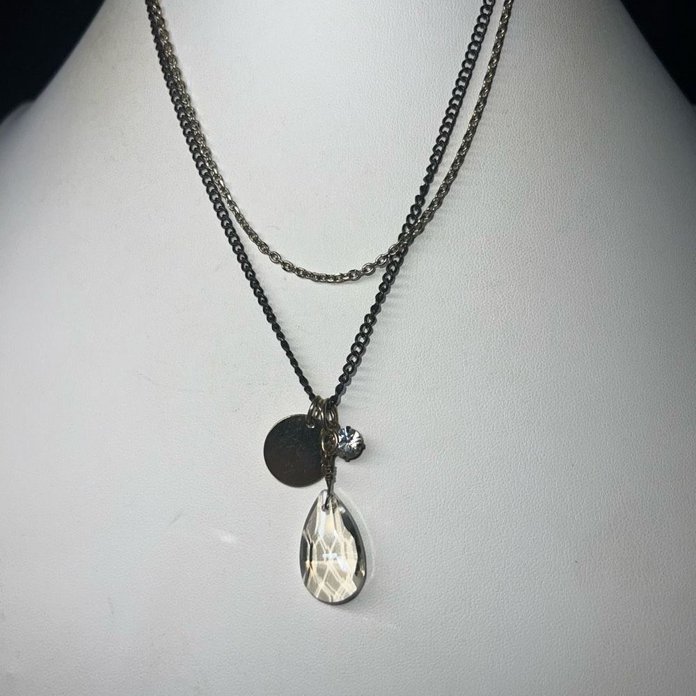 Express Two Tone Layered Charm Necklace